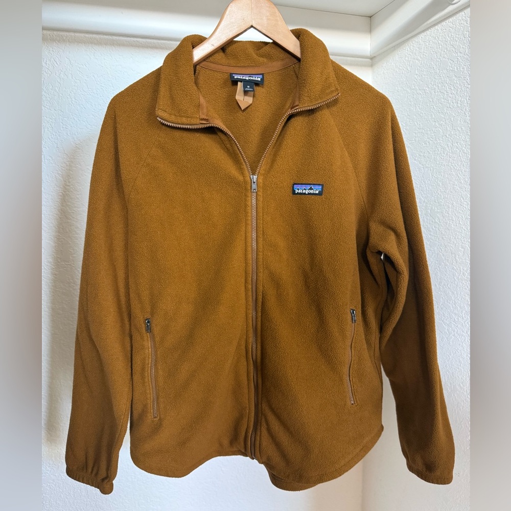 💛Patagonia Classic Microdini Fleece Jacket Thermal Gold/Yellow Full Zip - Medium